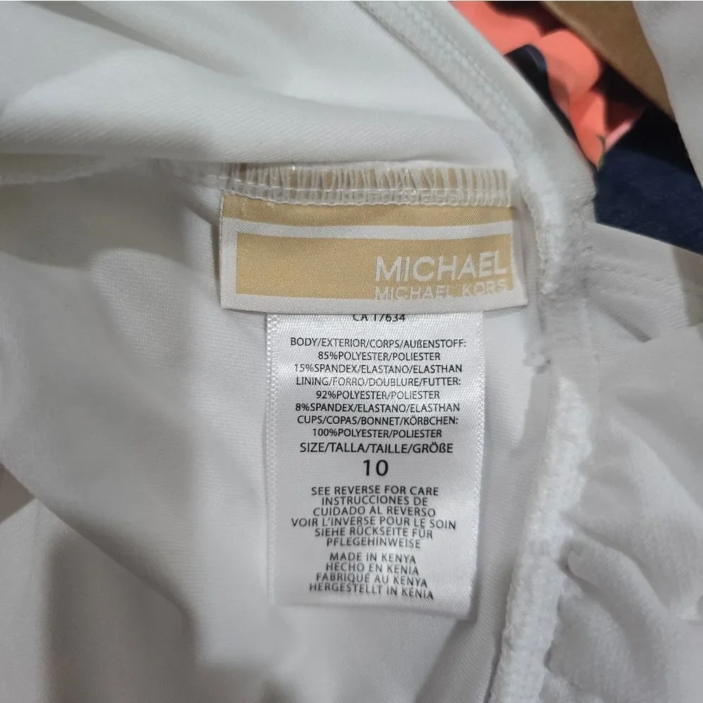 Michael Kors Convertible One Piece Swimsuit  NWOT Size 10 White